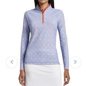 Peter Millar Blue and Orange Women's Ladies Raglan Sleeve Perth Layer